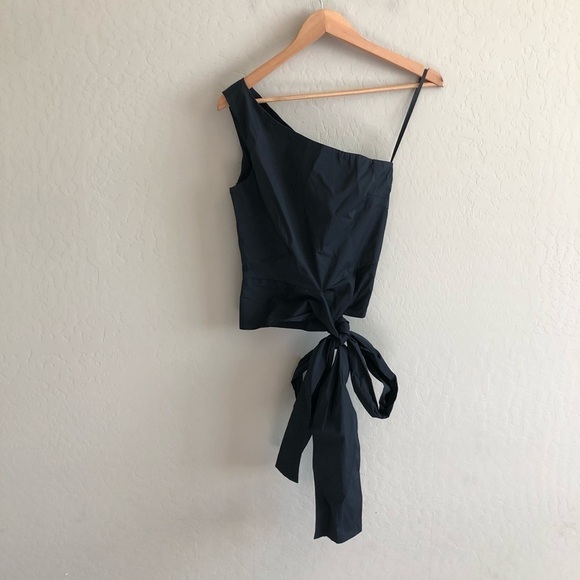 SCRIPTED One-Shoulder Tie-Front Top - Picture 3 of 6